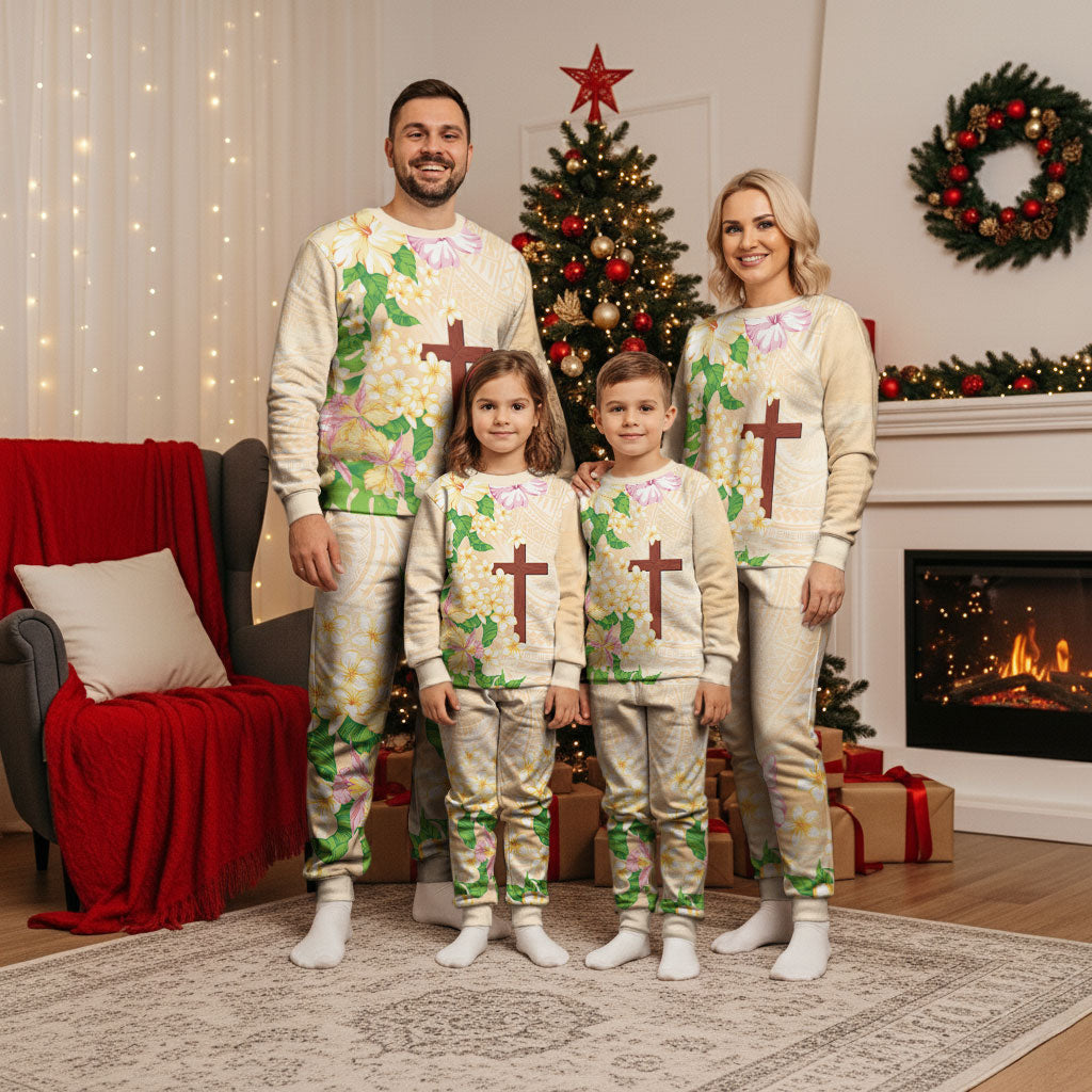 Samoa AIGA Floral Theme Christmas Pajama Set Always In God's Arms