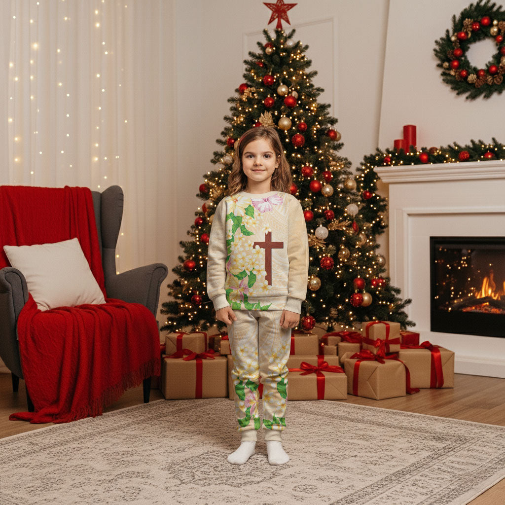 Samoa AIGA Floral Theme Christmas Pajama Set Always In God's Arms
