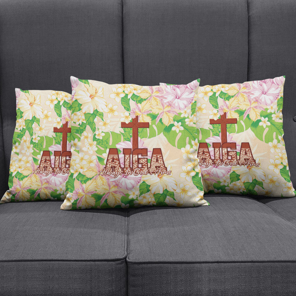 Samoa AIGA Floral Theme Pillow Cover Always In God's Arms
