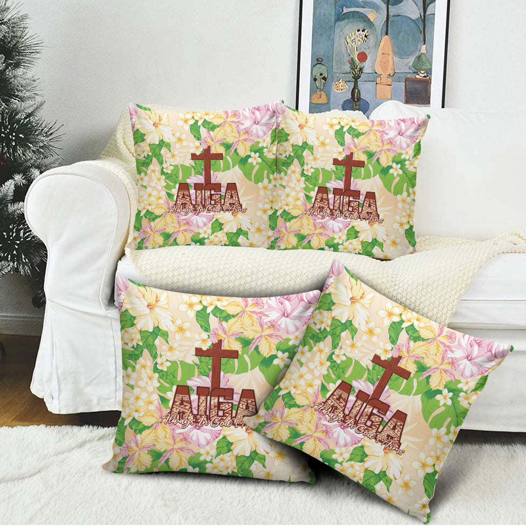 Samoa AIGA Floral Theme Pillow Cover Always In God's Arms