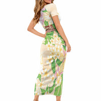 Samoa AIGA Floral Theme Short Sleeve Bodycon Dress Always In God's Arms