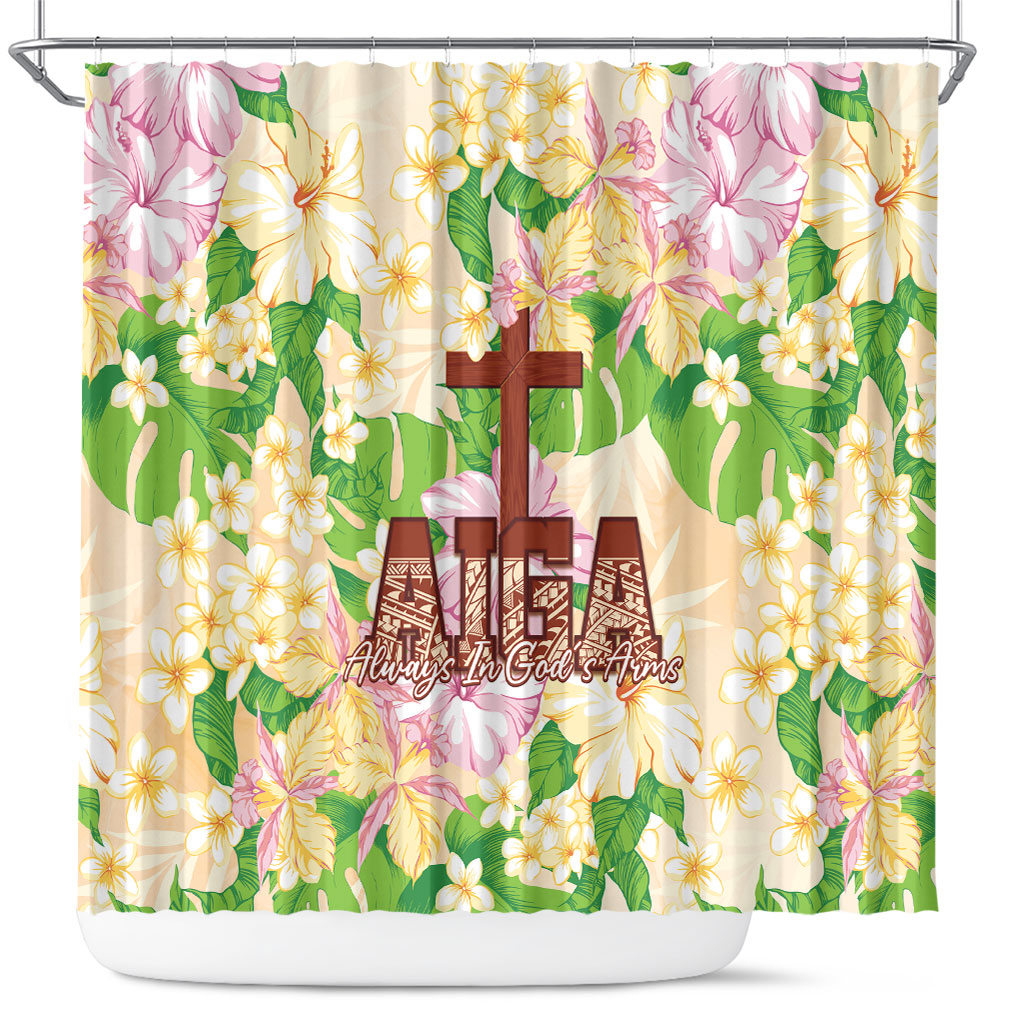 Samoa AIGA Floral Theme Shower Curtain Always In God's Arms