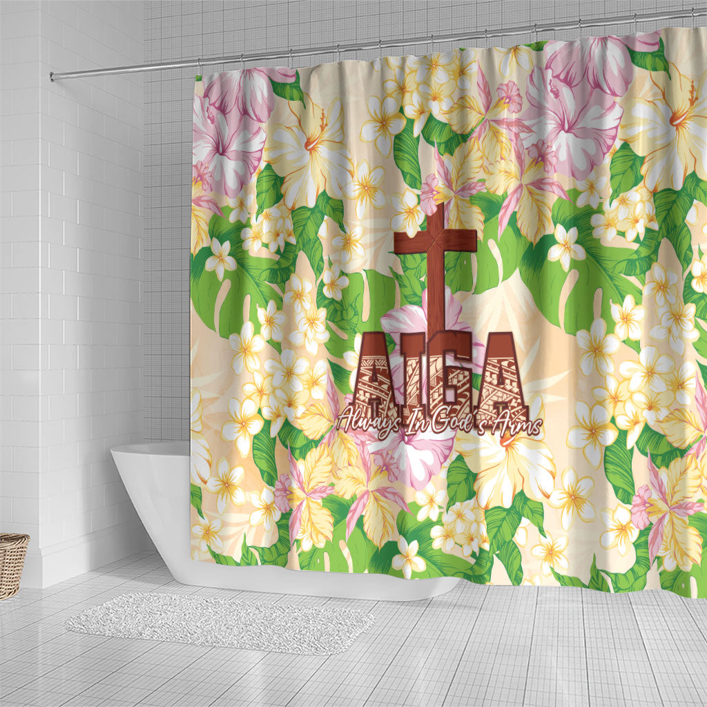 Samoa AIGA Floral Theme Shower Curtain Always In God's Arms