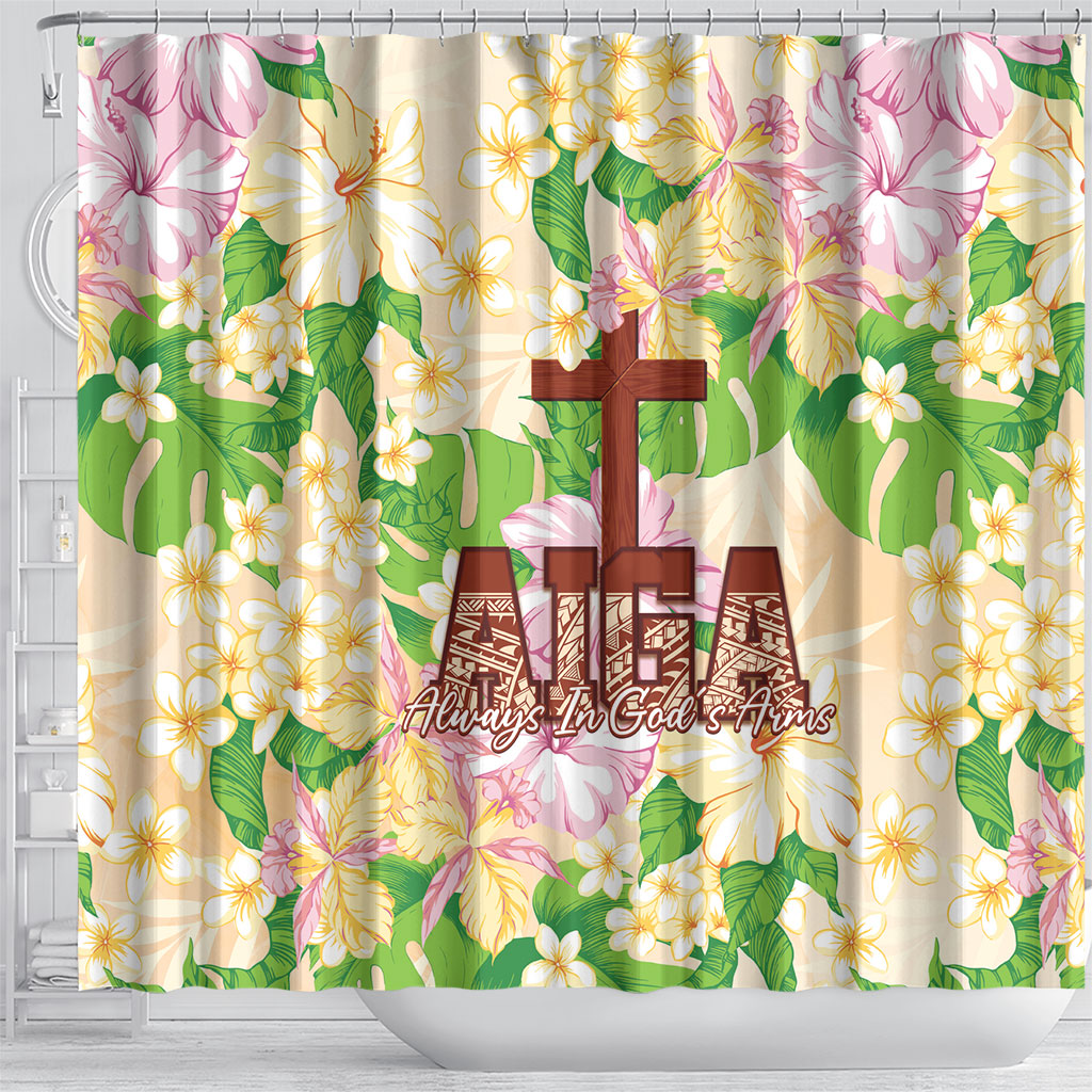 Samoa AIGA Floral Theme Shower Curtain Always In God's Arms