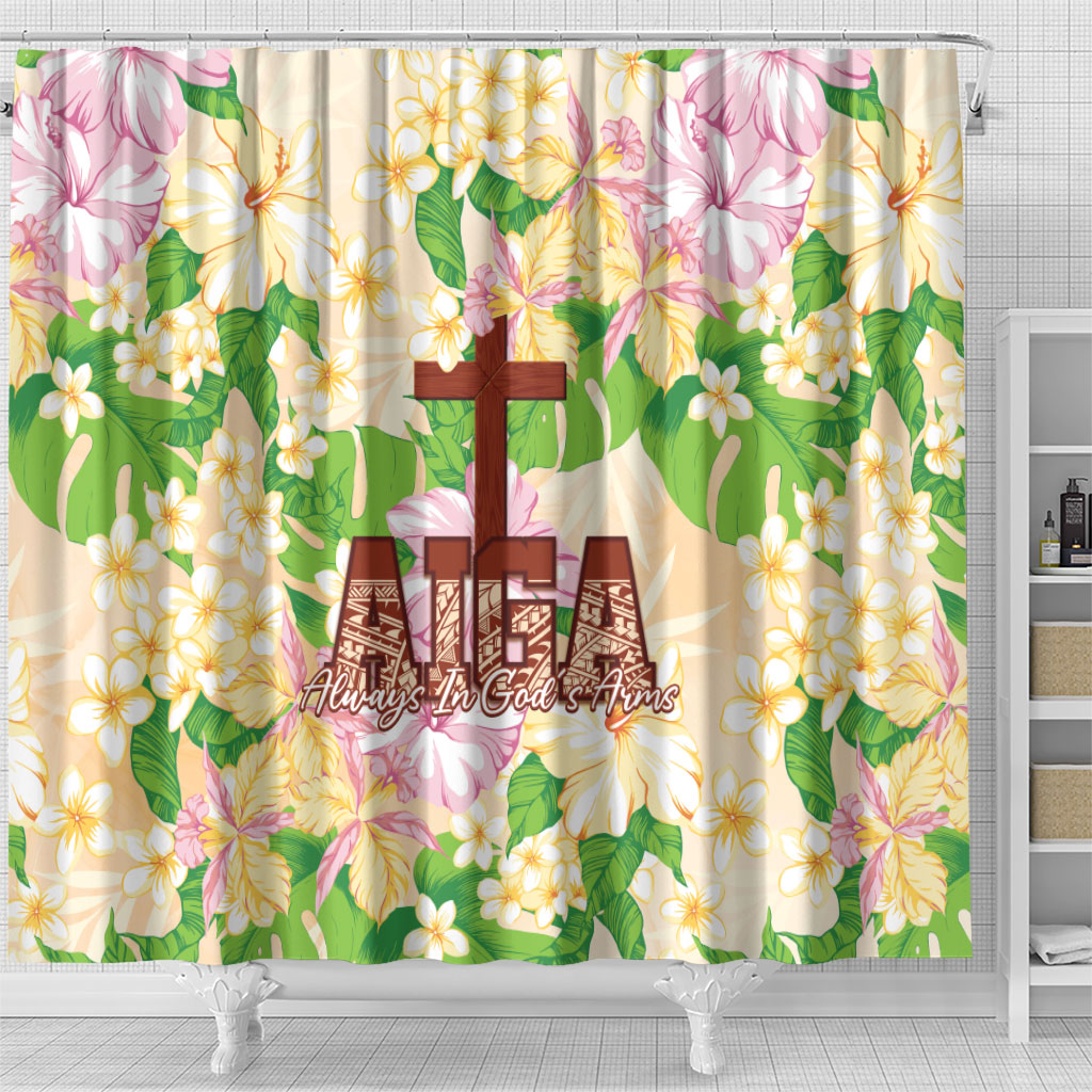Samoa AIGA Floral Theme Shower Curtain Always In God's Arms