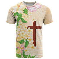 Samoa AIGA Floral Theme T Shirt Always In God's Arms
