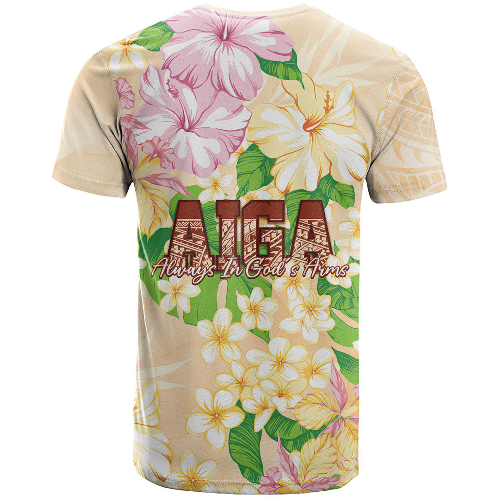 Samoa AIGA Floral Theme T Shirt Always In God's Arms
