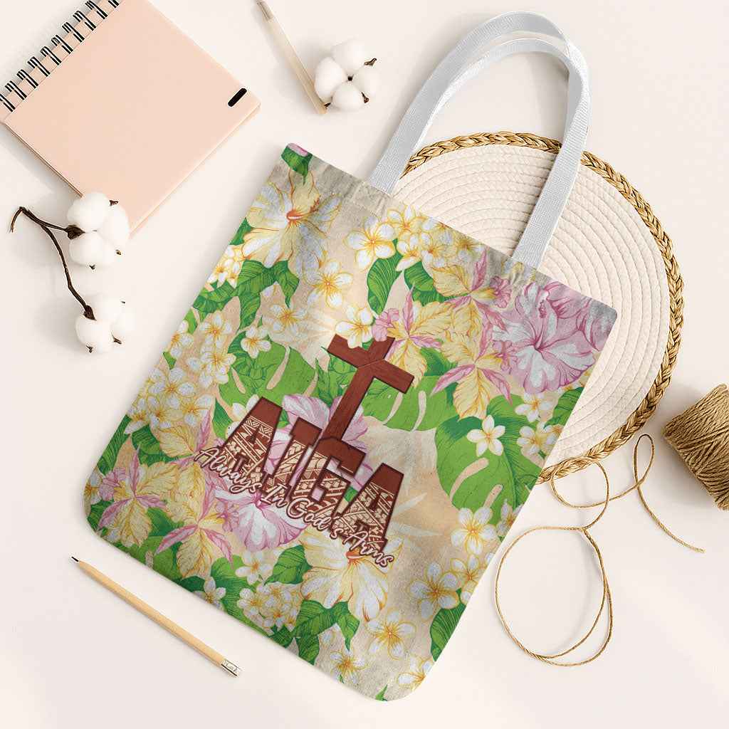 Samoa AIGA Floral Theme Tote Bag Always In God's Arms