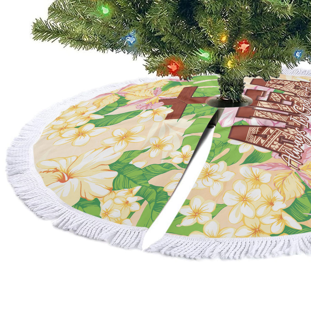 Samoa AIGA Floral Theme Tree Skirt Always In God's Arms
