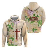 Samoa AIGA Floral Theme Zip Hoodie Always In God's Arms LT7 - Polynesian Pride