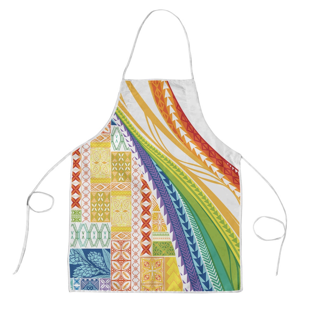 Pasifika Samoa Siapo Malu Tattoo Inspired Apron Fa'afafine Rainbow Theme