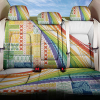 Pasifika Samoa Siapo Malu Tattoo Inspired Back Car Seat Cover Fa'afafine Rainbow Theme