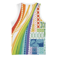 Pasifika Samoa Siapo Malu Tattoo Inspired Basketball Jersey Fa'afafine Rainbow Theme