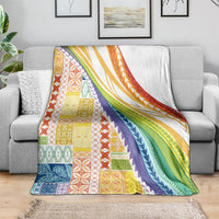 Pasifika Samoa Siapo Malu Tattoo Inspired Blanket Fa'afafine Rainbow Theme