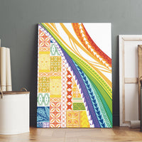 Pasifika Samoa Siapo Malu Tattoo Inspired Canvas Wall Art Fa'afafine Rainbow Theme
