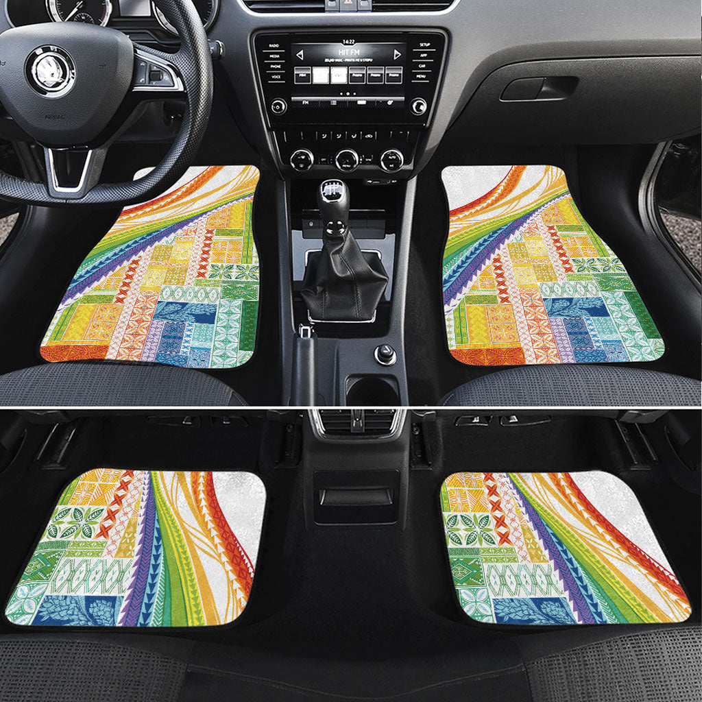 Pasifika Samoa Siapo Malu Tattoo Inspired Car Mats Fa'afafine Rainbow Theme