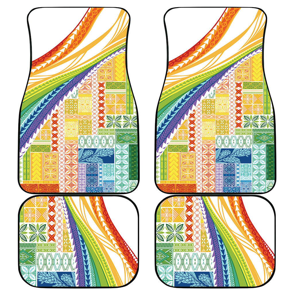 Pasifika Samoa Siapo Malu Tattoo Inspired Car Mats Fa'afafine Rainbow Theme