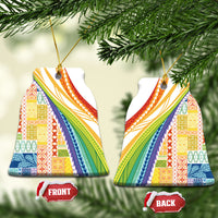Pasifika Samoa Siapo Malu Tattoo Inspired Ceramic Ornament Fa'afafine Rainbow Theme