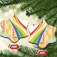Pasifika Samoa Siapo Malu Tattoo Inspired Ceramic Ornament Fa'afafine Rainbow Theme
