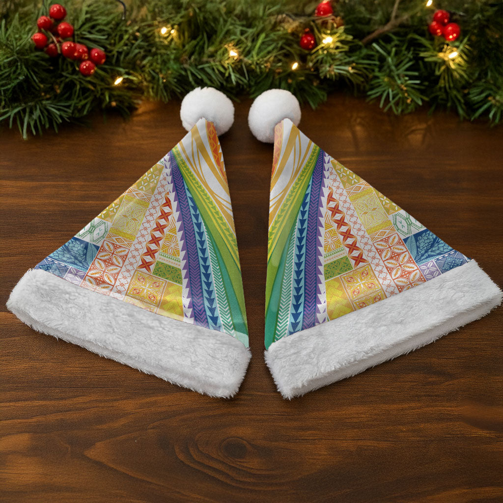 Pasifika Samoa Siapo Malu Tattoo Inspired Christmas Santa Hat Fa'afafine Rainbow Theme