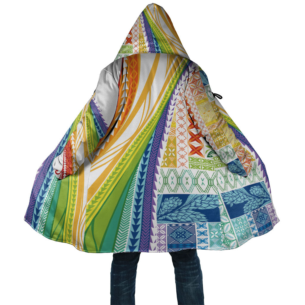 Pasifika Samoa Siapo Malu Tattoo Inspired Cloak Fa'afafine Rainbow Theme