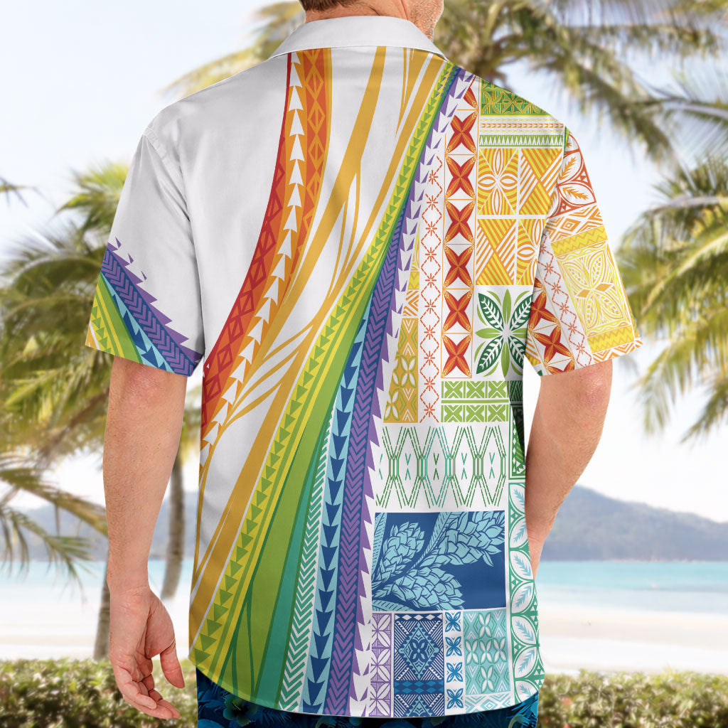 Pasifika Samoa Siapo Malu Tattoo Inspired Hawaiian Shirt Fa'afafine Rainbow Theme