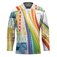 Pasifika Samoa Siapo Malu Tattoo Inspired Hockey Jersey Fa'afafine Rainbow Theme