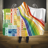 Pasifika Samoa Siapo Malu Tattoo Inspired Hooded Blanket Fa'afafine Rainbow Theme