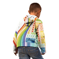 Pasifika Samoa Siapo Malu Tattoo Inspired Kid Hoodie Fa'afafine Rainbow Theme
