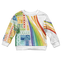 Pasifika Samoa Siapo Malu Tattoo Inspired Kid Ugly Christmas Sweater Fa'afafine Rainbow Theme