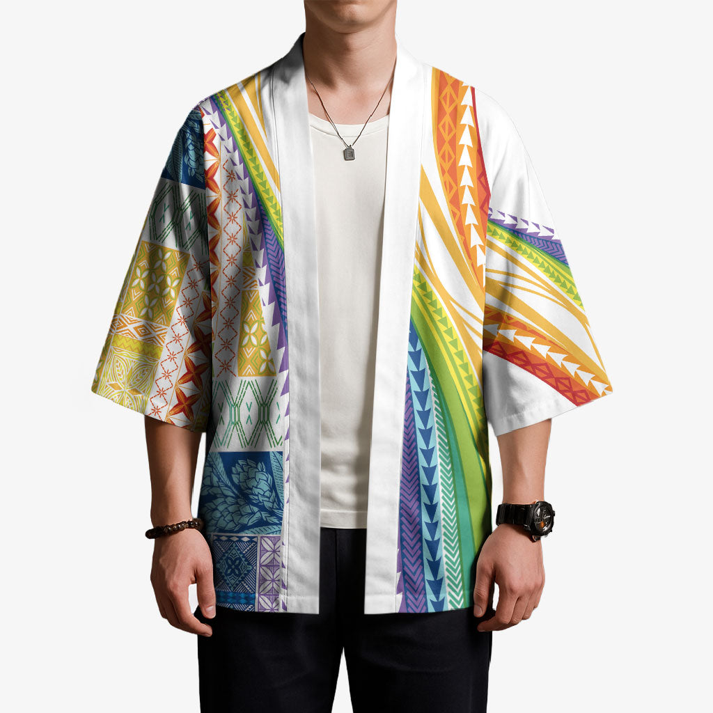 Pasifika Samoa Siapo Malu Tattoo Inspired Kimono Fa'afafine Rainbow Theme