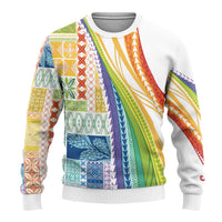 Pasifika Samoa Siapo Malu Tattoo Inspired Ugly Christmas Sweater Fa'afafine Rainbow Theme
