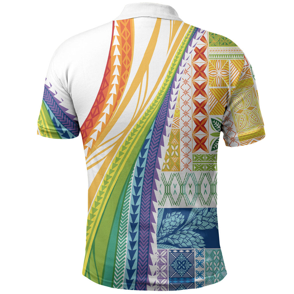 Pasifika Samoa Siapo Malu Tattoo Inspired Polo Shirt Fa'afafine Rainbow Theme