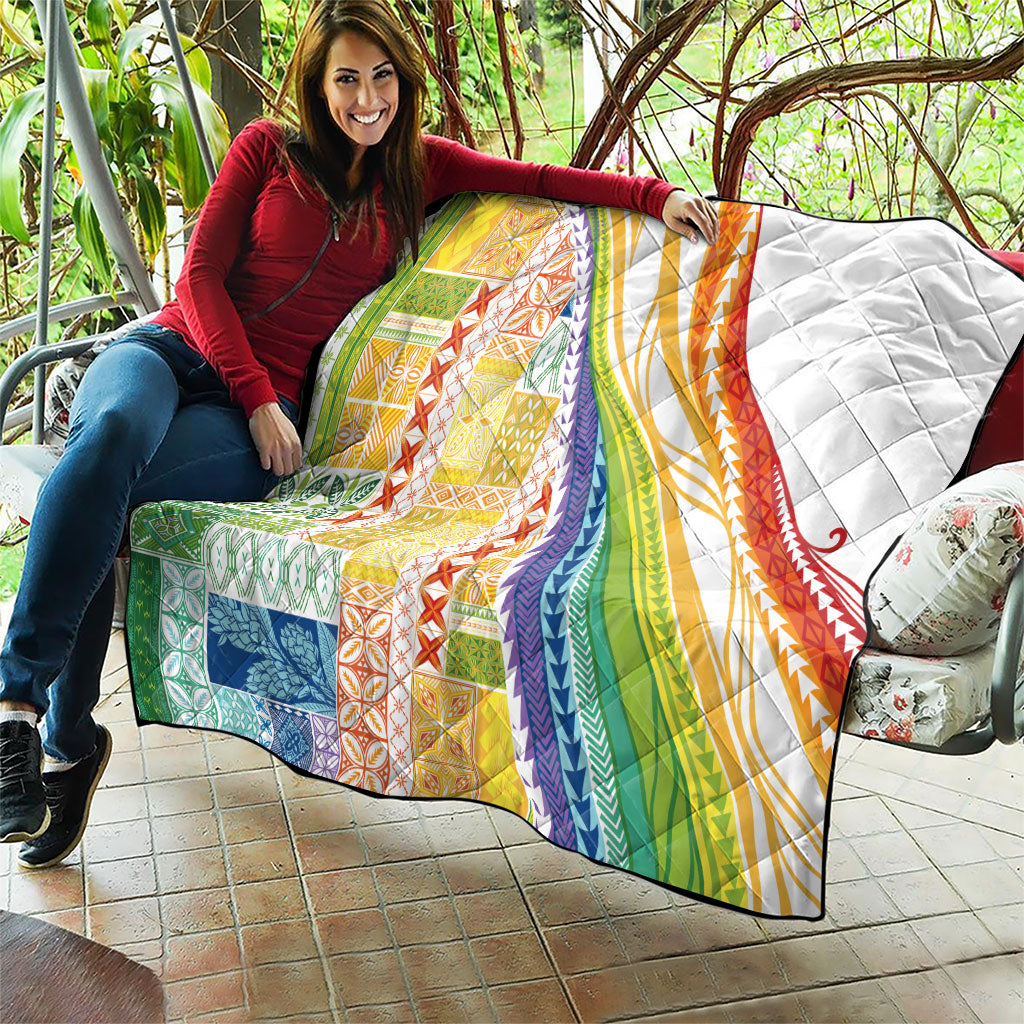 Pasifika Samoa Siapo Malu Tattoo Inspired Quilt Fa'afafine Rainbow Theme