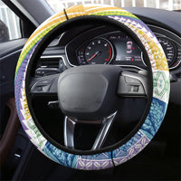 Pasifika Samoa Siapo Malu Tattoo Inspired Steering Wheel Cover Fa'afafine Rainbow Theme