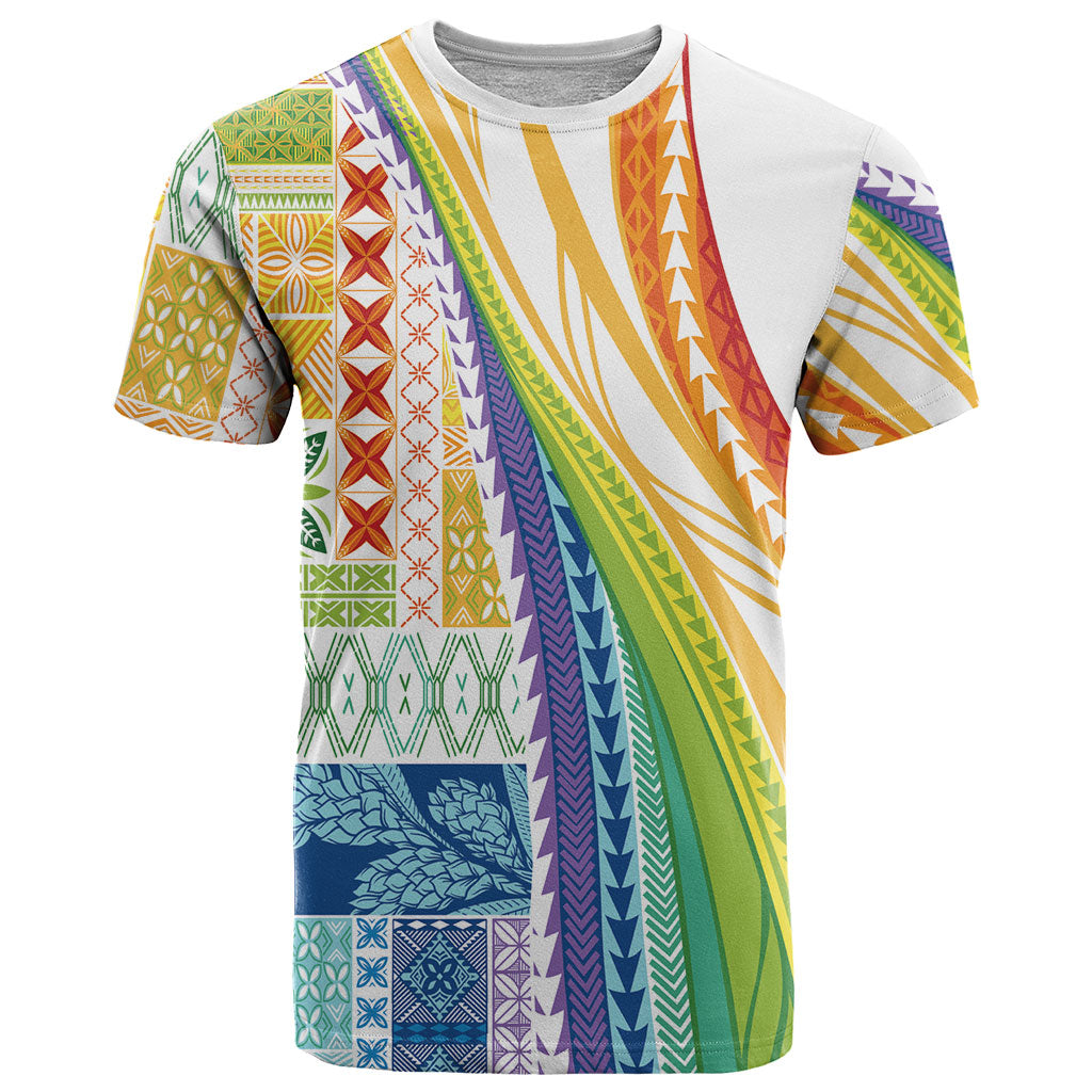 Pasifika Samoa Siapo Malu Tattoo Inspired T Shirt Fa'afafine Rainbow Theme