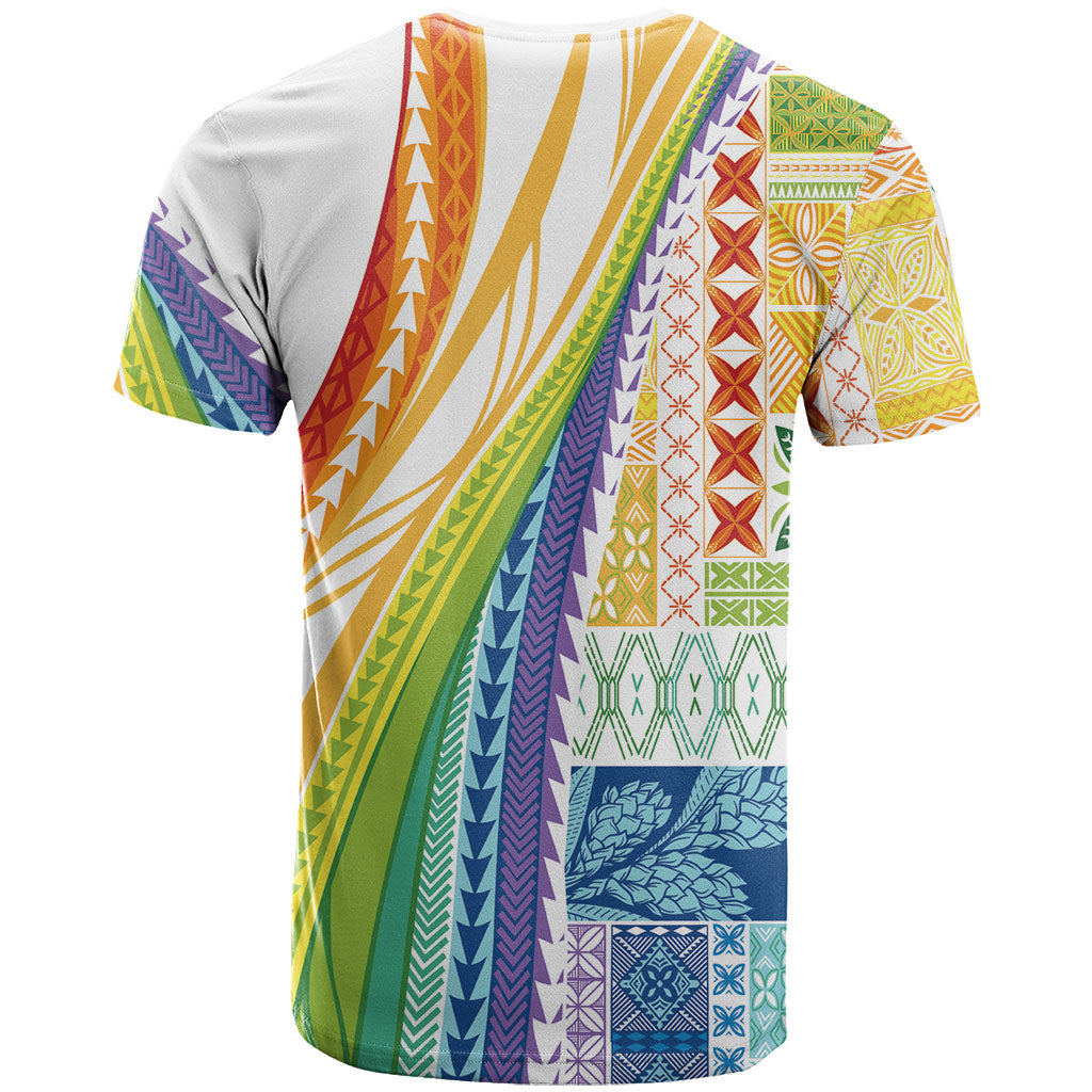 Pasifika Samoa Siapo Malu Tattoo Inspired T Shirt Fa'afafine Rainbow Theme