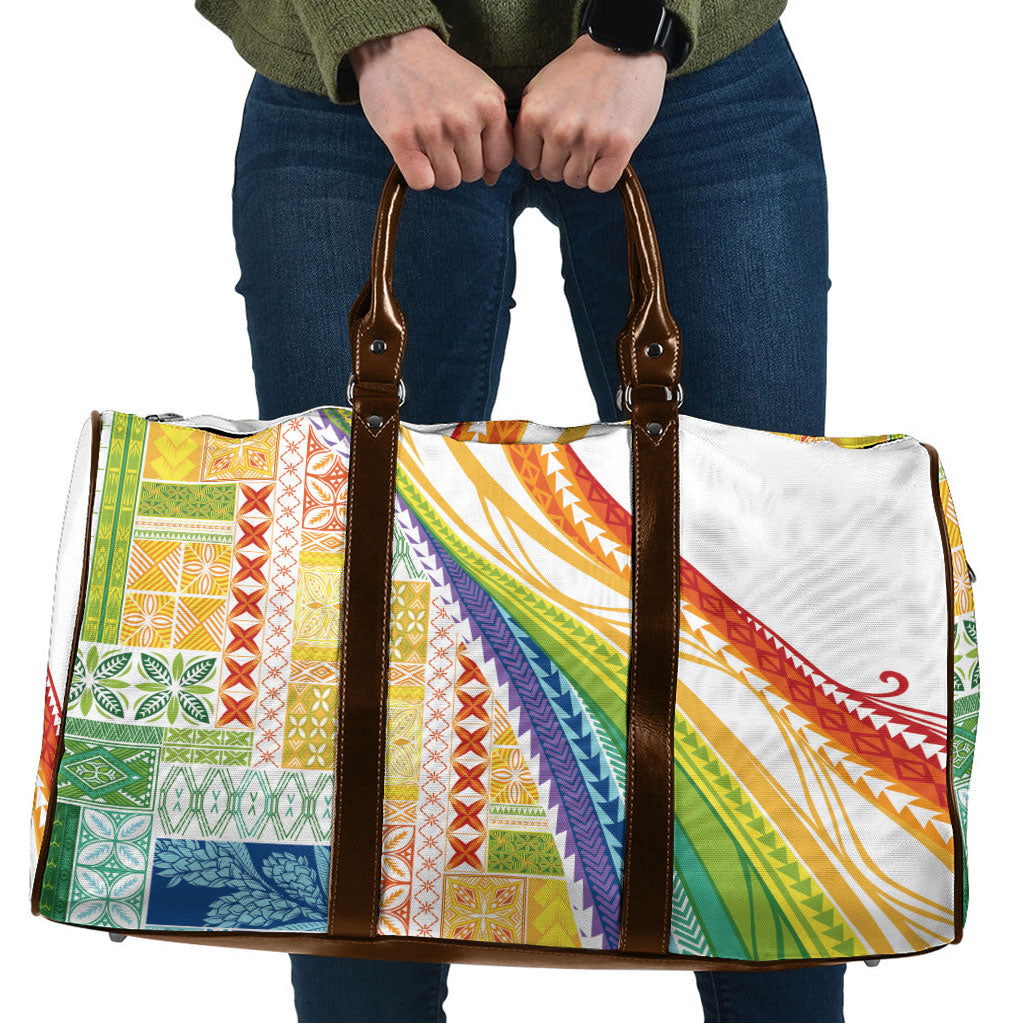 Pasifika Samoa Siapo Malu Tattoo Inspired Travel Bag Fa'afafine Rainbow Theme