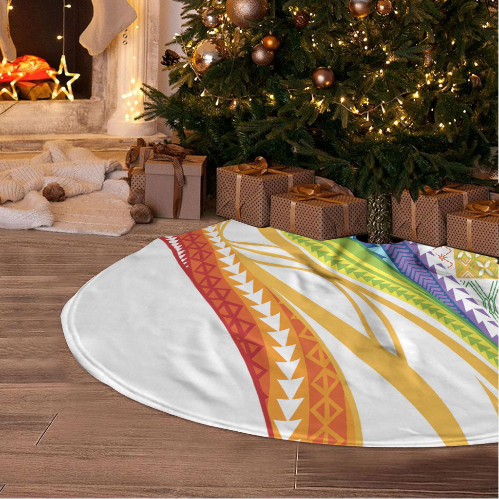 Pasifika Samoa Siapo Malu Tattoo Inspired Tree Skirt Fa'afafine Rainbow Theme