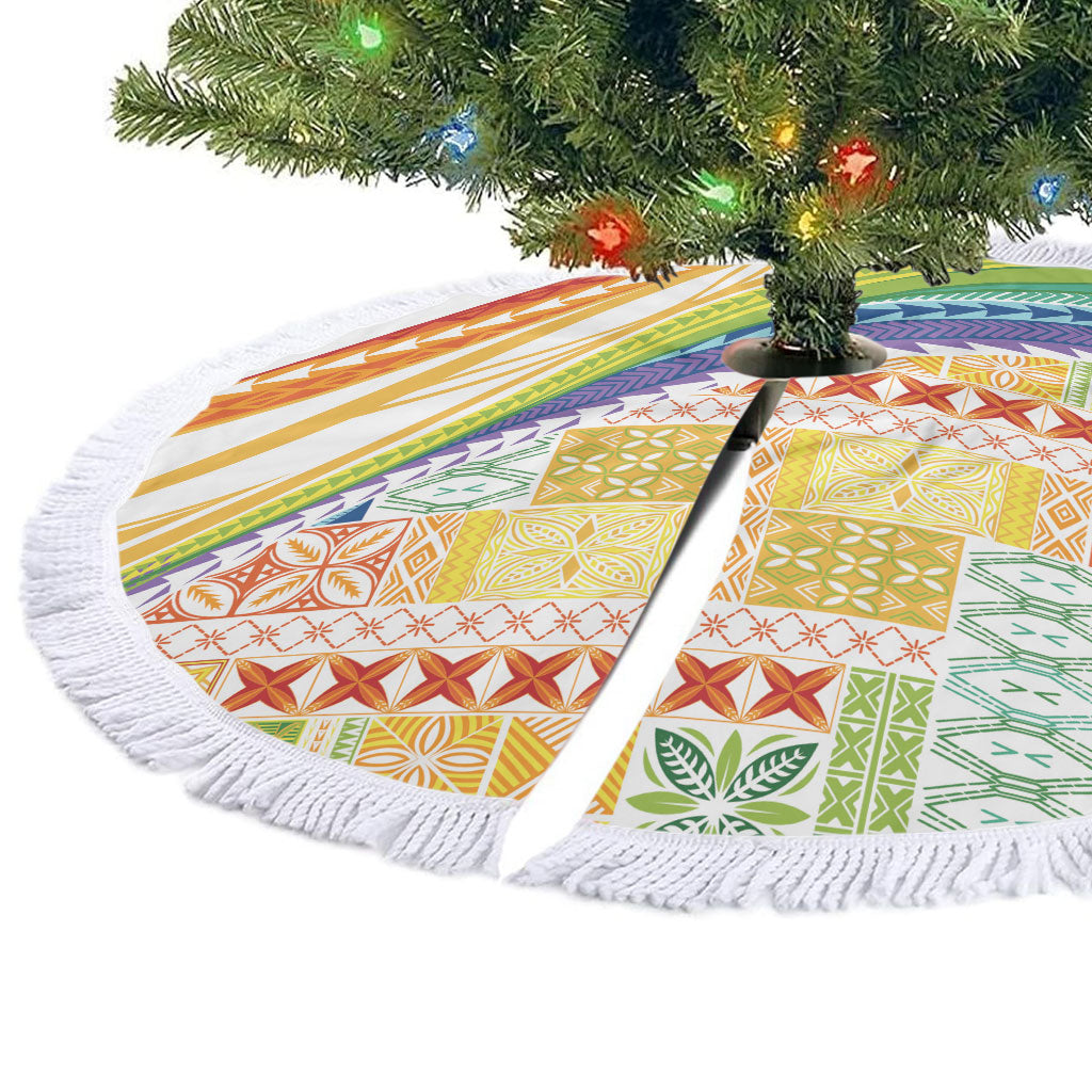 Pasifika Samoa Siapo Malu Tattoo Inspired Tree Skirt Fa'afafine Rainbow Theme