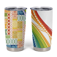 Pasifika Samoa Siapo Malu Tattoo Inspired Tumbler Cup Fa'afafine Rainbow Theme
