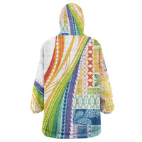 Pasifika Samoa Siapo Malu Tattoo Inspired Wearable Blanket Hoodie Fa'afafine Rainbow Theme