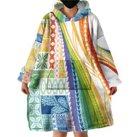 Pasifika Samoa Siapo Malu Tattoo Inspired Wearable Blanket Hoodie Fa'afafine Rainbow Theme