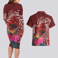 Personalized Samoa Meri Krisimasi Couples Matching Long Sleeve Bodycon Dress and Hawaiian Shirt Segasegamau'u Mix Siapo LT7 - Polynesian Pride