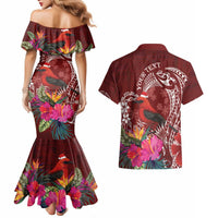 Personalized Samoa Meri Krisimasi Couples Matching Mermaid Dress and Hawaiian Shirt Segasegamau'u Mix Siapo LT7 - Polynesian Pride