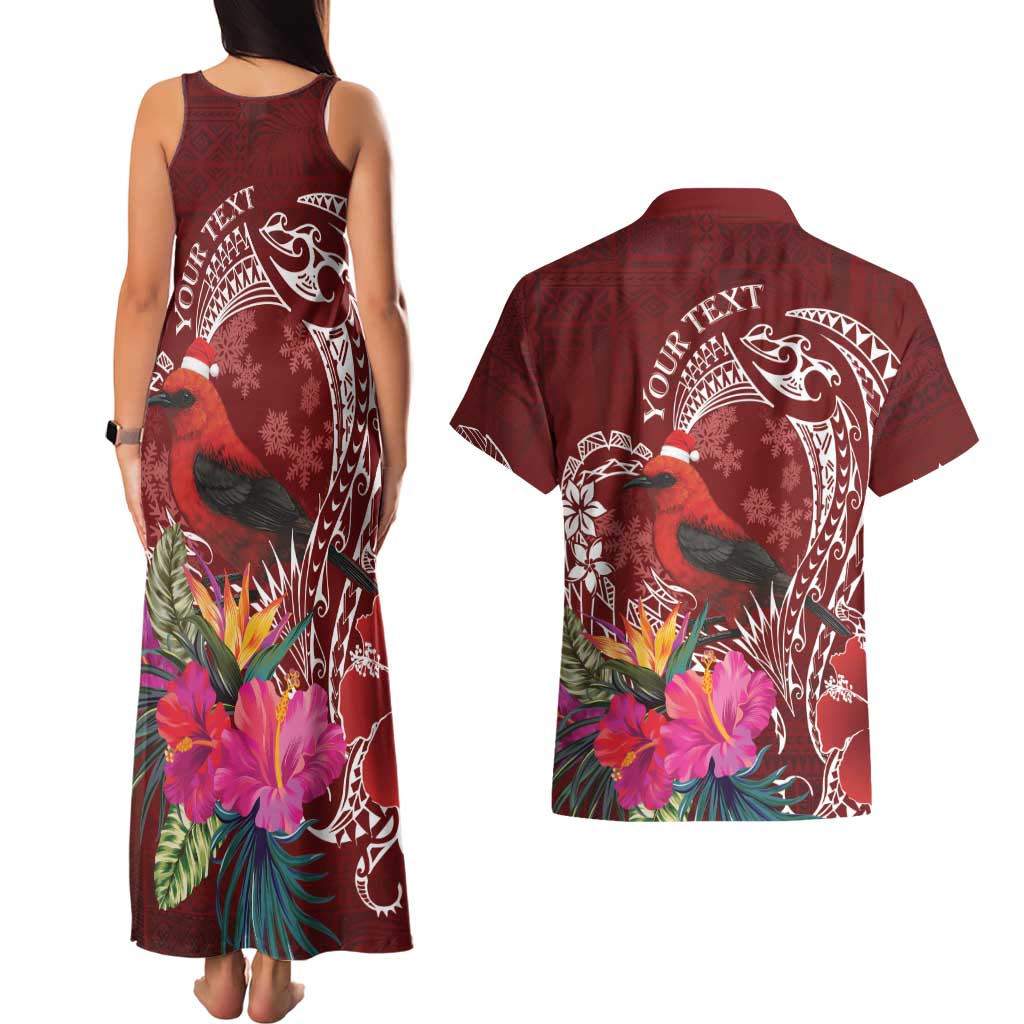 Personalized Samoa Meri Krisimasi Couples Matching Tank Maxi Dress and Hawaiian Shirt Segasegamau'u Mix Siapo LT7 - Polynesian Pride