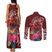 Personalized Samoa Meri Krisimasi Couples Matching Tank Maxi Dress and Long Sleeve Button Shirt Segasegamau'u Mix Siapo LT7 - Polynesian Pride