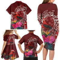 Personalized Samoa Meri Krisimasi Family Matching Long Sleeve Bodycon Dress and Hawaiian Shirt Segasegamau'u Mix Siapo LT7 - Polynesian Pride