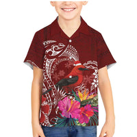Personalized Samoa Meri Krisimasi Family Matching Mermaid Dress and Hawaiian Shirt Segasegamau'u Mix Siapo LT7 Son's Shirt Red - Polynesian Pride