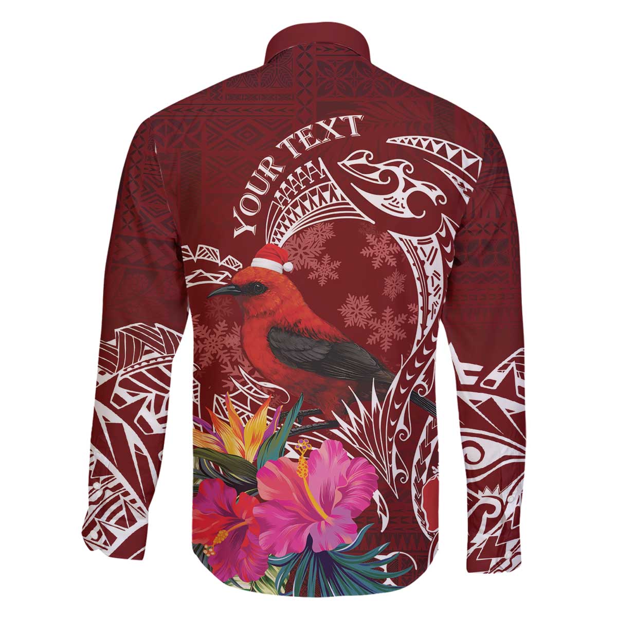 Personalized Samoa Meri Krisimasi Family Matching Off The Shoulder Long Sleeve Dress and Hawaiian Shirt Segasegamau'u Mix Siapo LT7 - Polynesian Pride